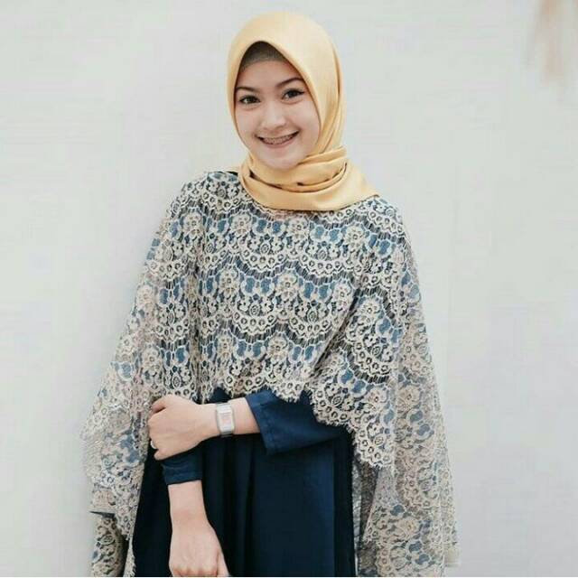 Cape Brokat Outer Brukat Batwing Renda 2 warna Cape 