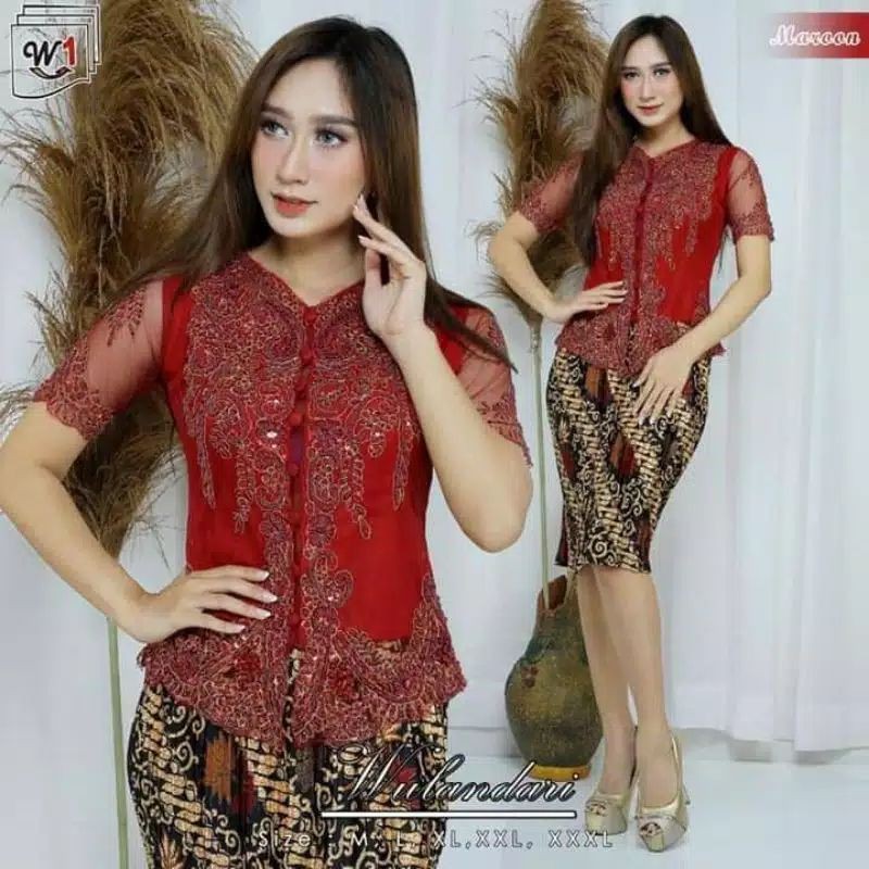 REAL PICT SETELAN KEBAYA PAYET/KEBAYA KARTINI/KEBAYA MURAH/KEBAYA LENGAN PENDEK