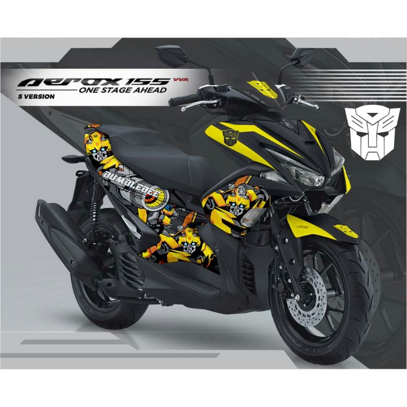 Decal aerox 155 full body laminasi glossy dn doff Striping motor aerox 155 Stiker variasi motor