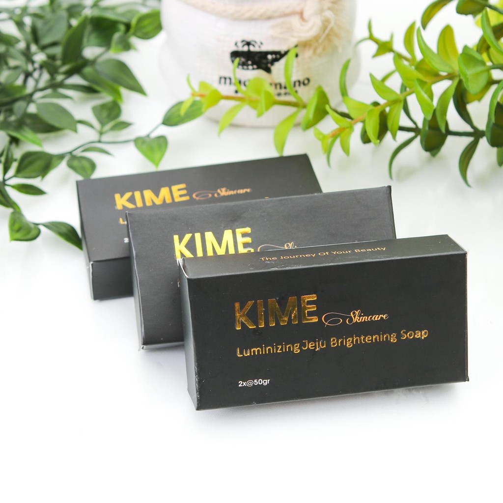 Sabun Kime Skincare Original BPOM Isi 2 Jeju Brightening Luminizing Soap Kimei Korea Ori Glowing Pemutih Penghilang Flek Hitam Kimey Pencerah Pembersih Wajah dan Badan Tubuh Kimee Korean Soap Pria dan Wanita Yang Aman Sabun Kecantikan Modern