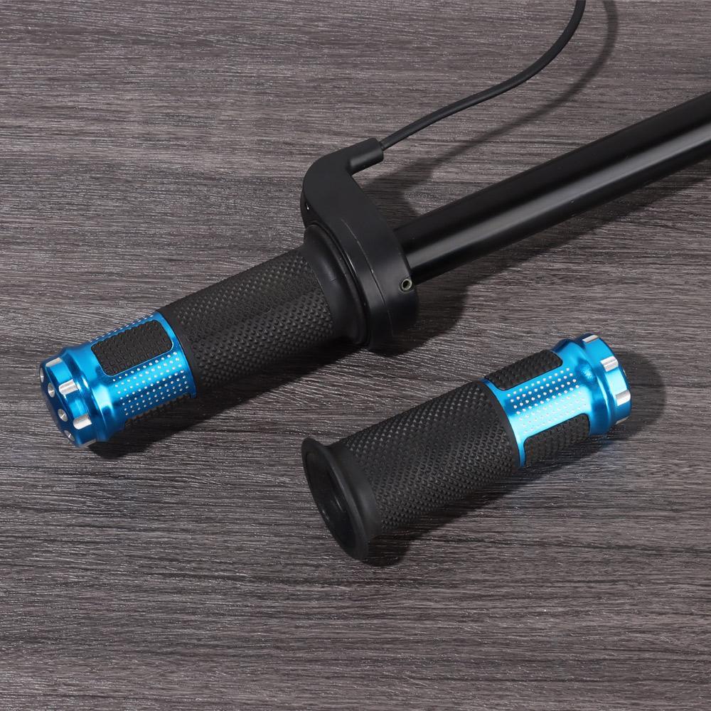 Nanas 1pasang E-Bike Throttle Grip Universal 3kabel Refitting Aksesoris Blue Twist Accelerator