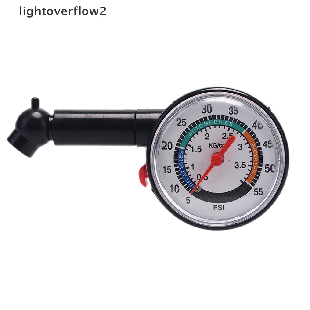 (lightoverflow2) Alat Pengukur Tekanan Ban Motor / Mobil 0-50psi