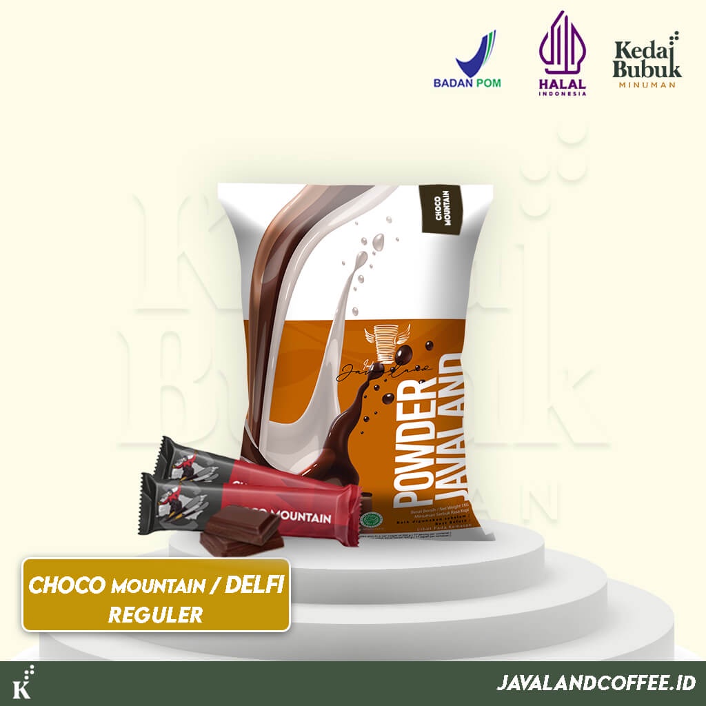 Javaland Bubuk Minuman Rasa Choco Mountain / Delfee 1Kg - Regular Plain | Bubble Powder Drink Boba