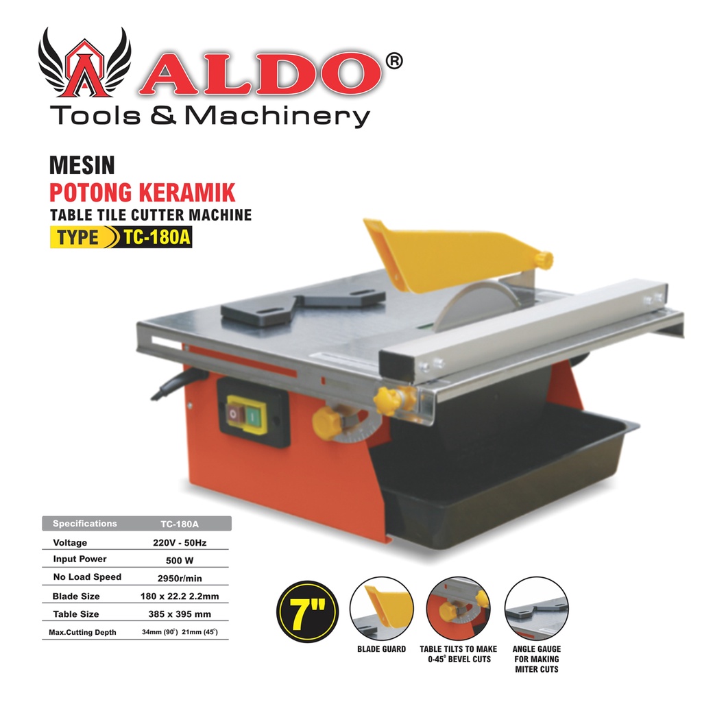 Mesin Potong Keramik / Table Tile Cutter 7" Type : TC-180A ALDO