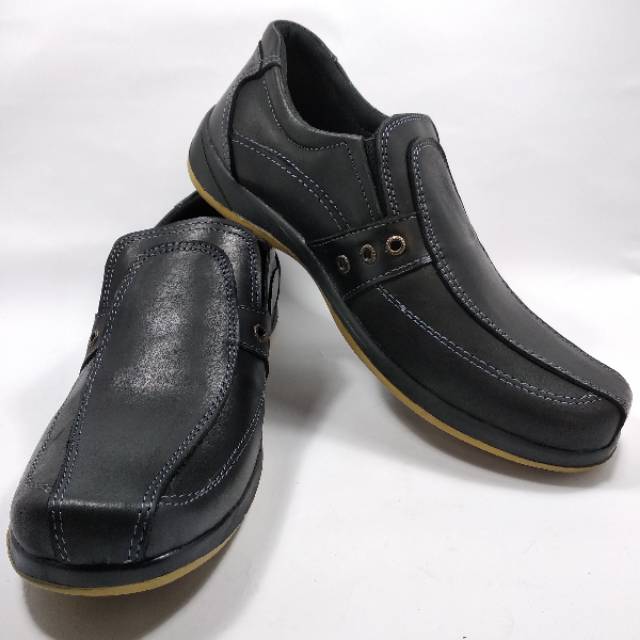 COD SEPATU PANTOFEL PRIA PANTPEL FANTOFEL SEPATU KULIT ASLI PRIA HITAM MODEL SLOP CASUAL TERBARU