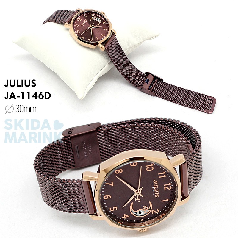 Julius JA-1146 / JA1146 ORIGINAL Jam Tangan Wanita Korea Stainless steel Desain Cantik dan Elegan