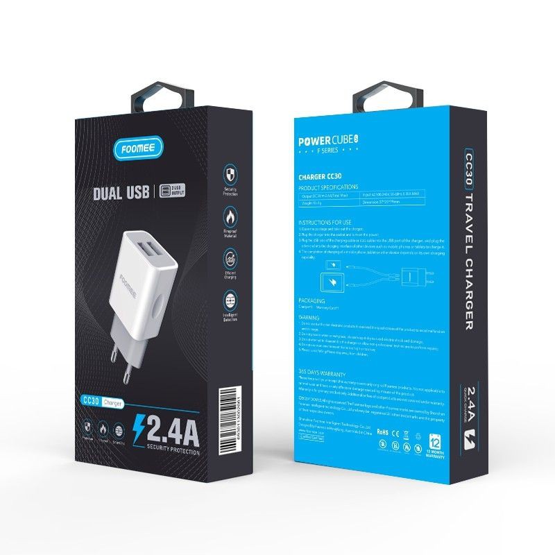 Foomee CC30 Dual USB Charger 2.4A