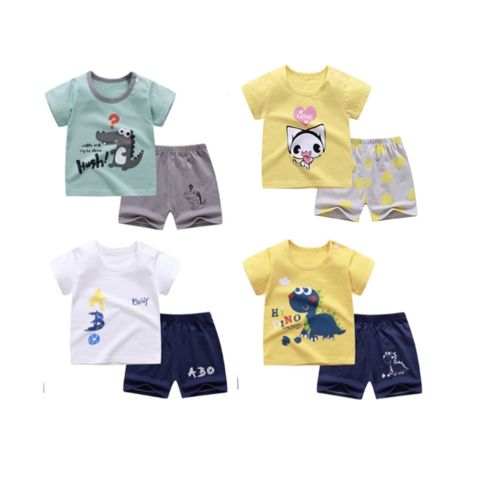 babyfit ZEDT 2 baju setelan anak  cowok celana  pendek katun  