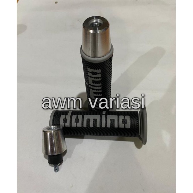 HANDGRIP DOMINO PLUS JALU STANG CROME  BISA UNTUK SEMUA MOTOR