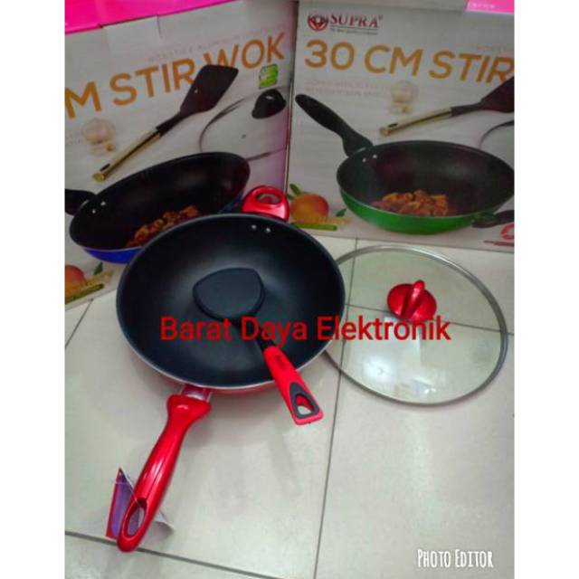 SUPRA Rosemary Stirwok 30cm+LID / Wajan Teflon Supra 30cm+Tutup