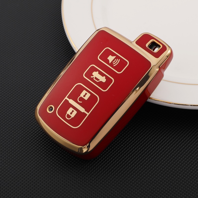 Casing Kunci Remote Mobil 4 Tombol Bahan TPU Untuk Toyota Avalon Camry Corolla RAV4 Highlander Auris CHR Land Cruiser