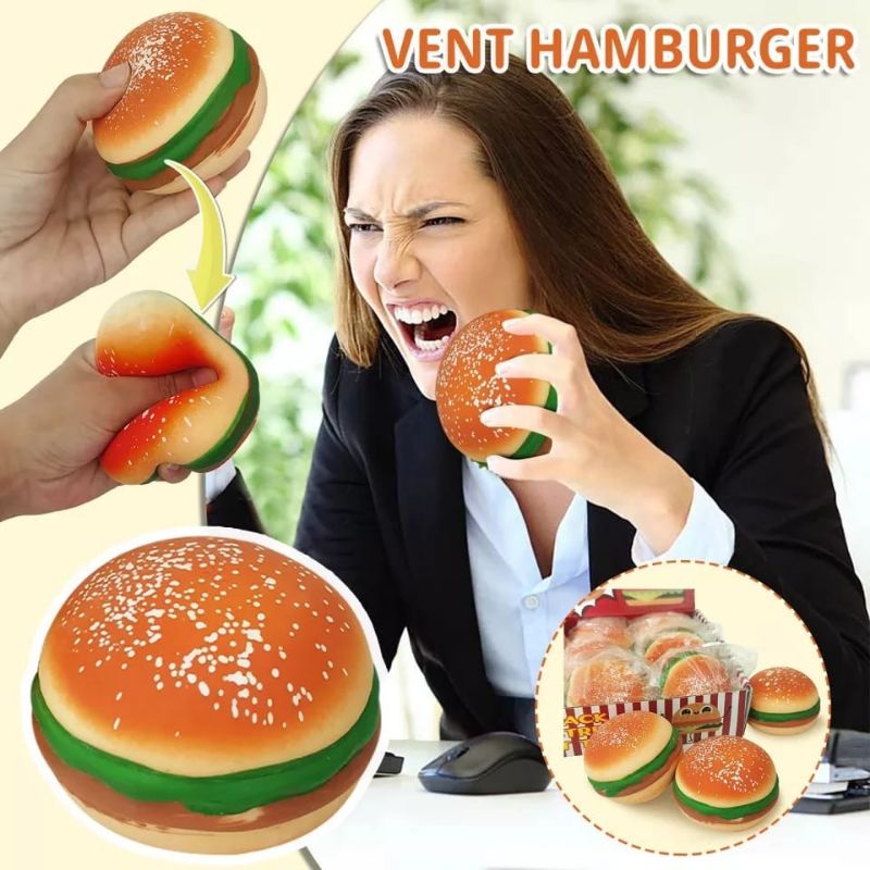 mrcaisen Mainan SQUISHY BURGER hamburger remes anak B001