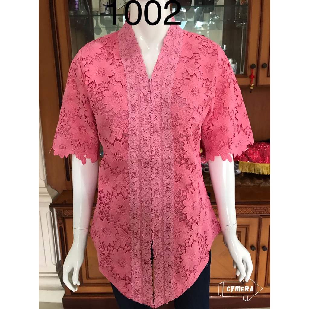 1002 kebaya brukat full depan lengan pendek alexuez pdk brukat tebal full depan