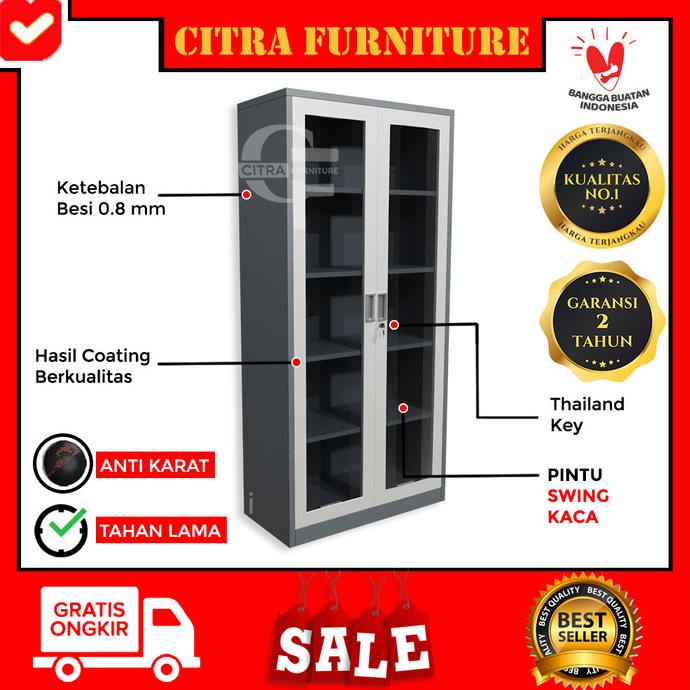 

READY COD Lemari arsip besi 2 pintu swing PROMOKode 4961