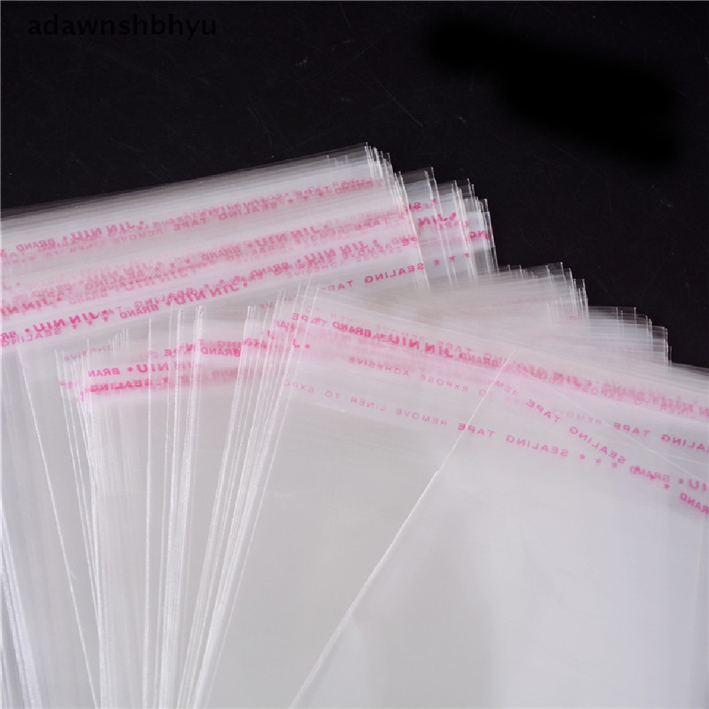Adawnshbhyu 100Pcs /Bag OPP Seal Bening Perekat Plastik Perhiasan Rumah Packing Bags