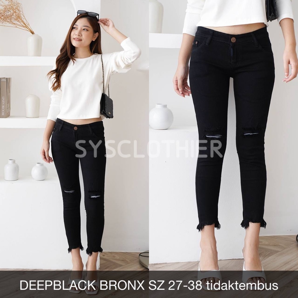 CELANA JEANS WANITA 7/9 DEEPBLACK BRONX