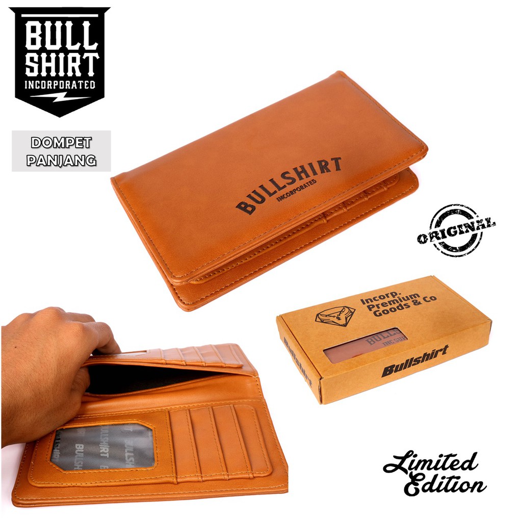 (PREMIUM) DOMPET PANJANG PRIA / DOMPET LIPAT DISTRO / DOMPET KULIT BULLSHIRT WARNA TAN