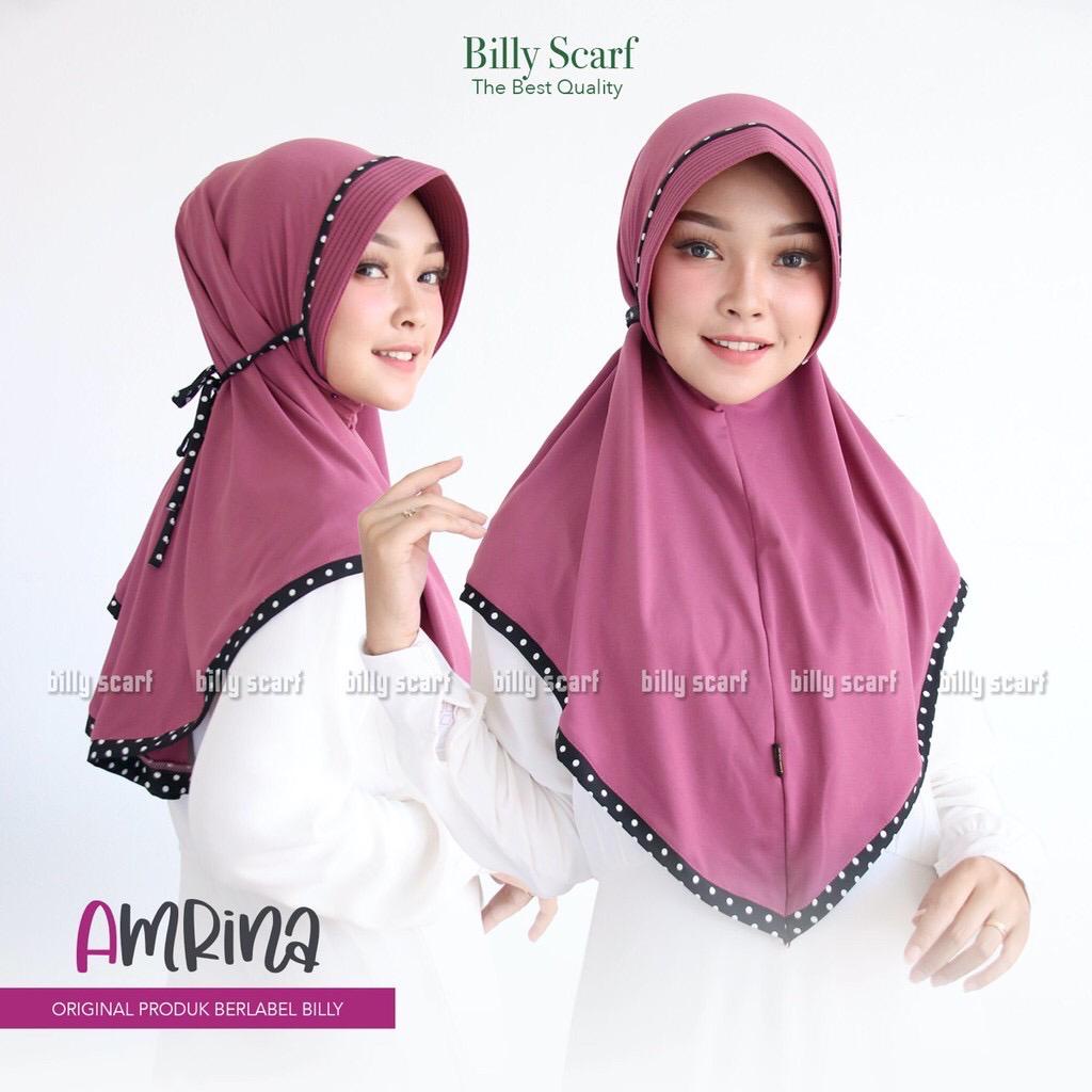 Jilbab Jersi Pet Alena Hijab Instan Bergo Monata List Polkadot // Jilbab Instan Jersey Inayah