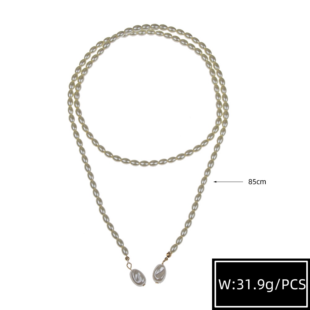 Kalung Rantai Panjang Dengan Liontin Manik-Manik Mutiara Mewah Untuk Wanita