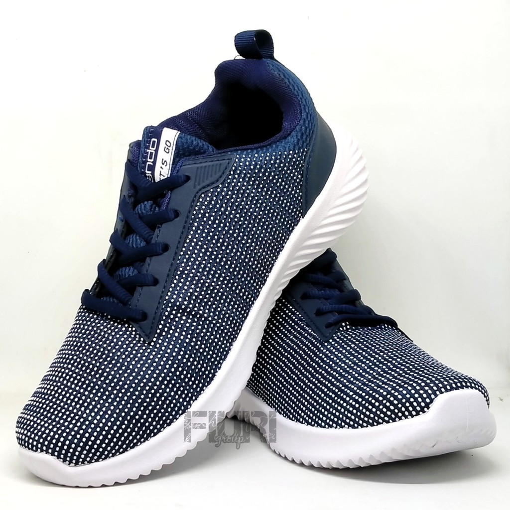 FIURI - Ando Original - XANDER 39-43 Navy - Sepatu Kets Pria - Sepatu Sneakers Pria - Sepatu Olahraga Sport Pria - Sepatu Casual - Sepatu Jogging Lari Fitness Gym Senam Pria - Sepatu Sekolah Bertali SD SMP SMA - Fiuri