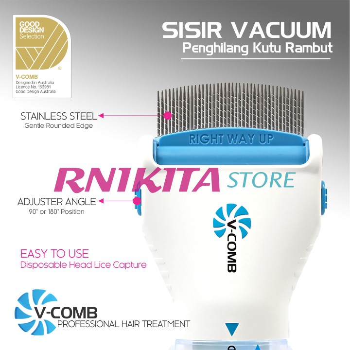 VCOMB SISIR VACUUM PENYEDOT - Penghilang Telur dan Kutu Rambut