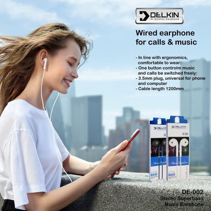 DELKIN EARPHONE-HEADSET-HANDFREE DK-02