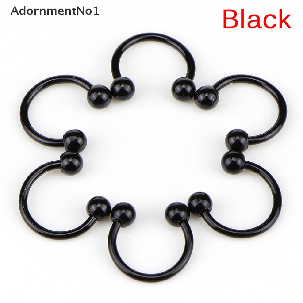 (AdornmentNo1) 10pcs / Set Anting Tindik Bibir / Hidung / Telinga Bentuk Tapal Kuda Bahan Stainless Steel