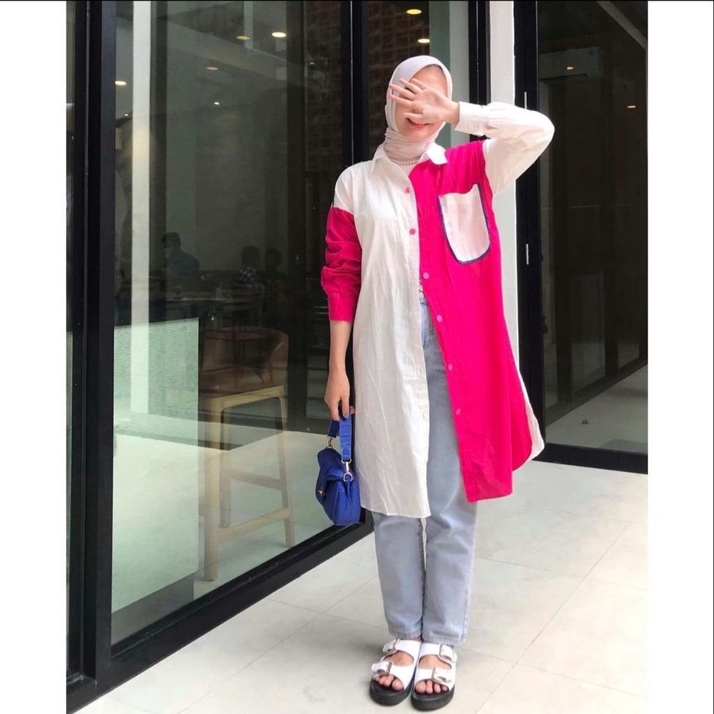 1KG MUAT 5PCS | REBECCA TUNIK COMBI ATASAN WANITA HITS OOTD SELEBGRAM FASHION GROSIR MURAH WANITA