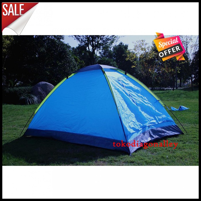 Tenda Camping Double Layer Murah Outdoor Biru