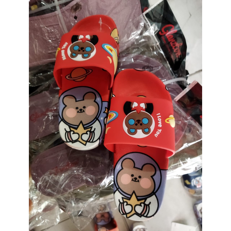 Sandal flip flop Anak Karakter BT21 BTS balance 009-s2 24-35/ sandal anak kekinian /sadal bt21 bts