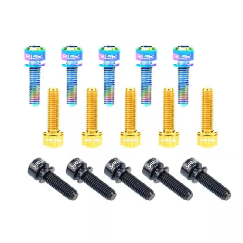 Risk Baut Titanium M5x20mm Baut Stem Sepeda Bolt Titanium M5 Harga 6 pcs