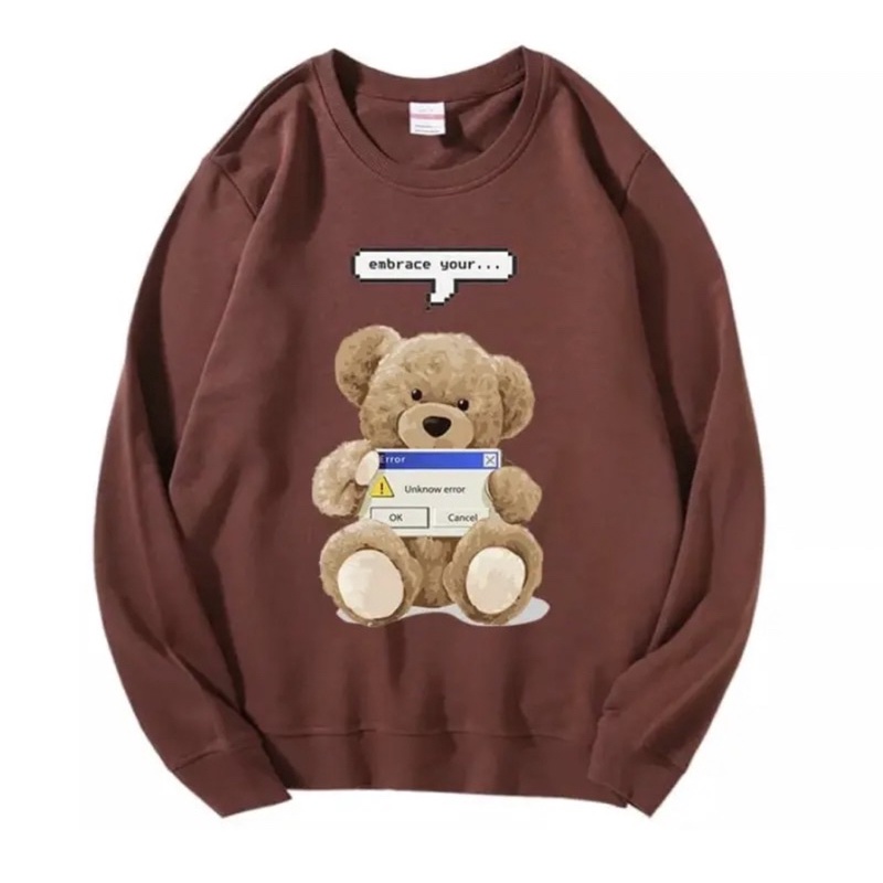 SWEATER EMBRACE YOUR TEDDY BEAR 3D BAHAN FLEECE