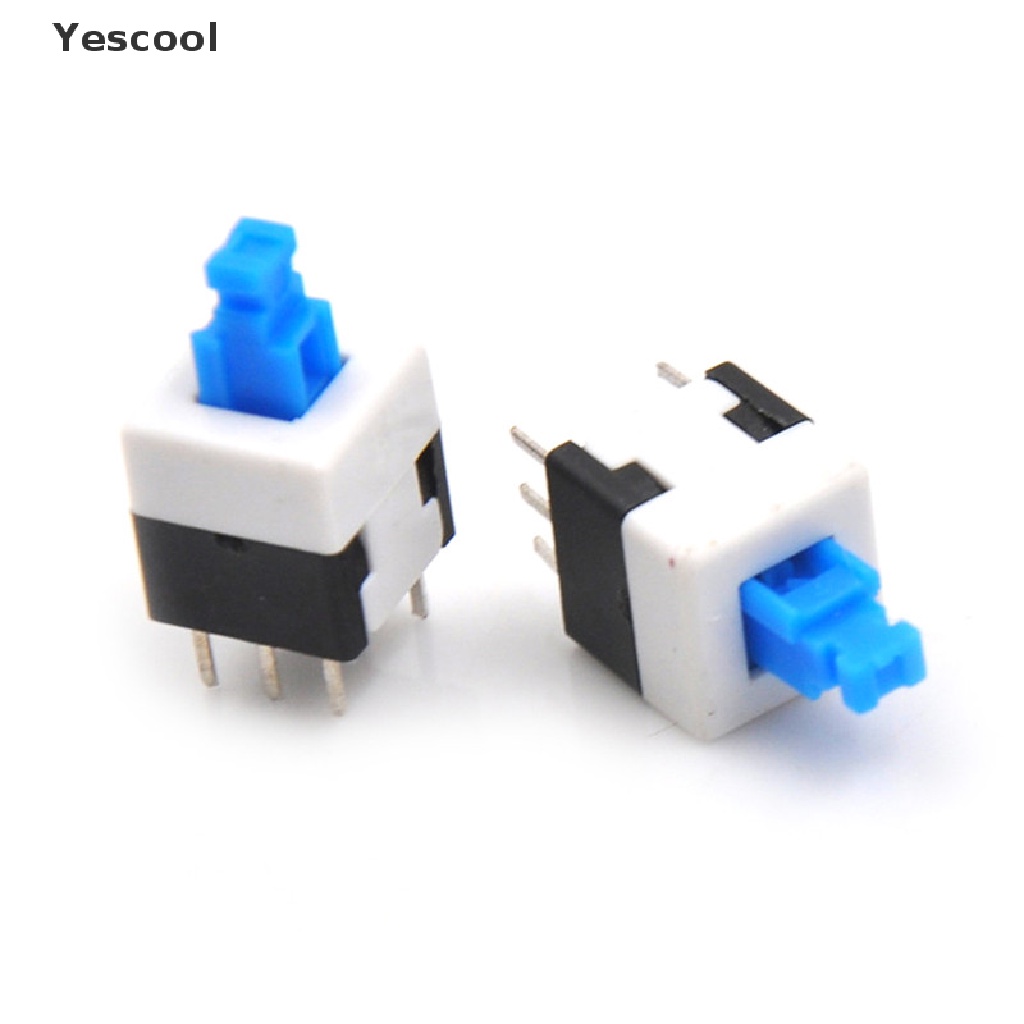 Yescool 10Pcs Tombol Switch Dua Baris 6 Pin Ukuran 8x8mm