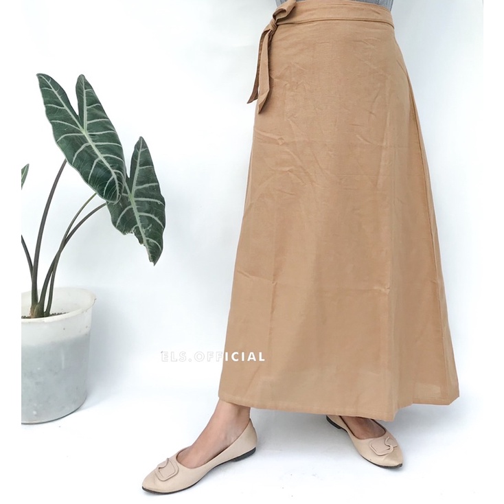 SANY SKIRT LINEN |ROK SIMPLE |ROK KOREA |ROK MIDI| ROK LINEN | ROK MURAH