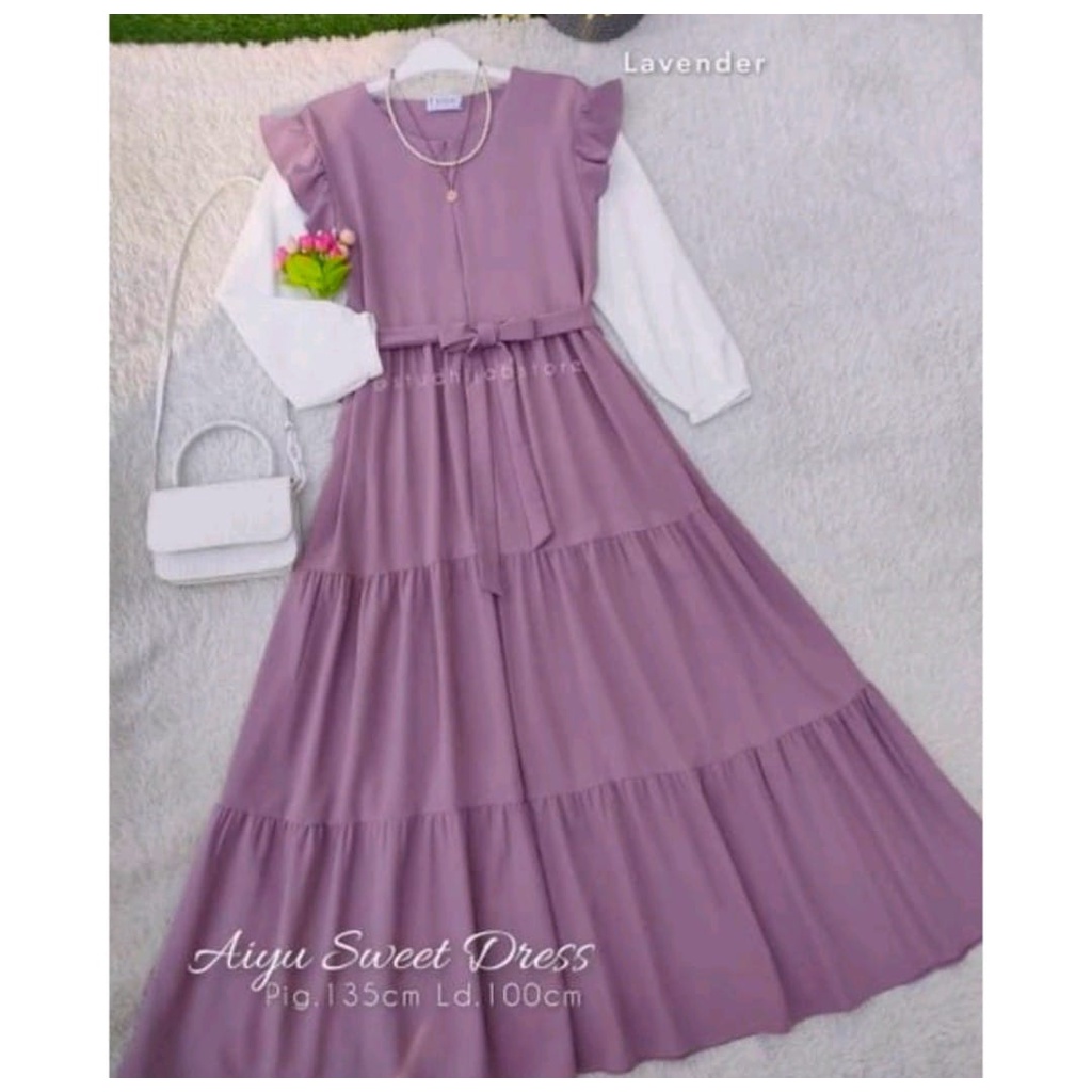 Rillo - Aiyu Sweet Dress/Pakaian Wanita/Dress/Gamis Remaja korean Style