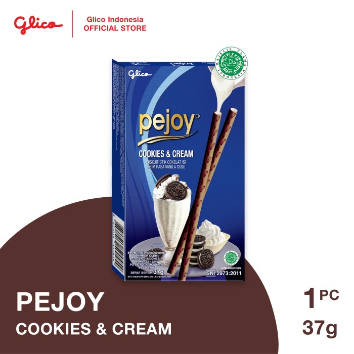 

[ PEJOY ] Glico pocky PEJOY Cookies&Cream 37gr barcode 8851019500454