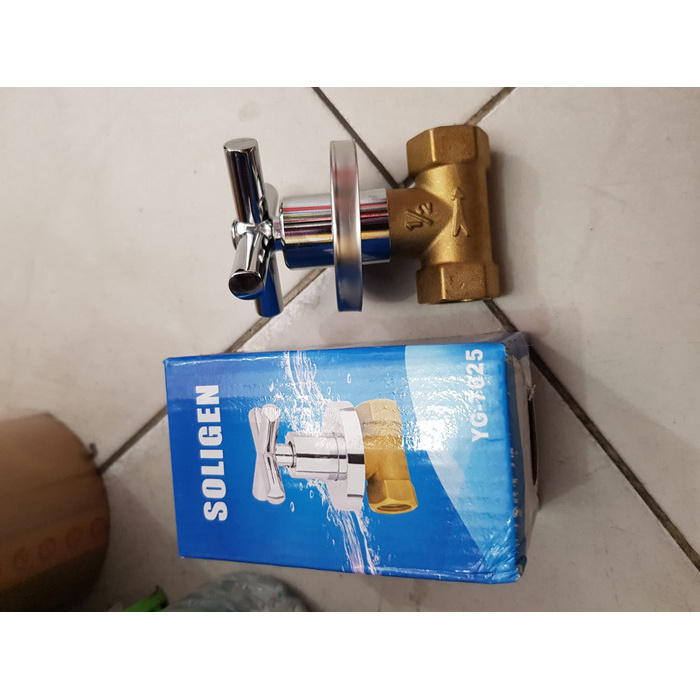 miliki stop kran shower tanam kuningan soligen Diskon