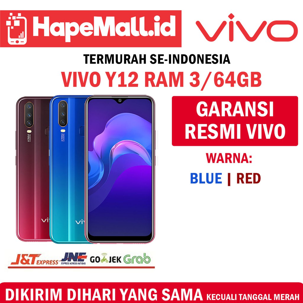 VIVO Y12 RAM 3/64GB GARANSI RESMI VIVO INDONESIA TERMURAH
