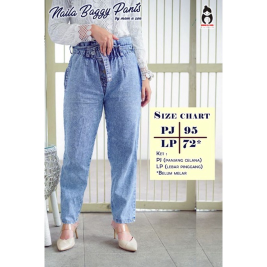 Naila Baggy Pants | Celana Junior | Jeans Anak Tanggung