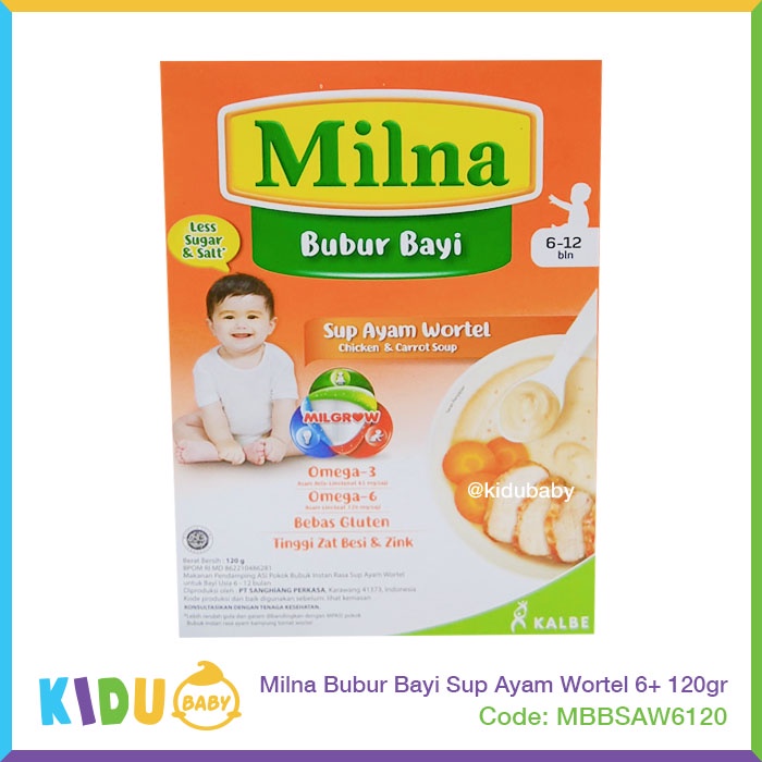 Milna Bubur Bayi 120gr Makanan MPASI si Kecil  Kidu Baby