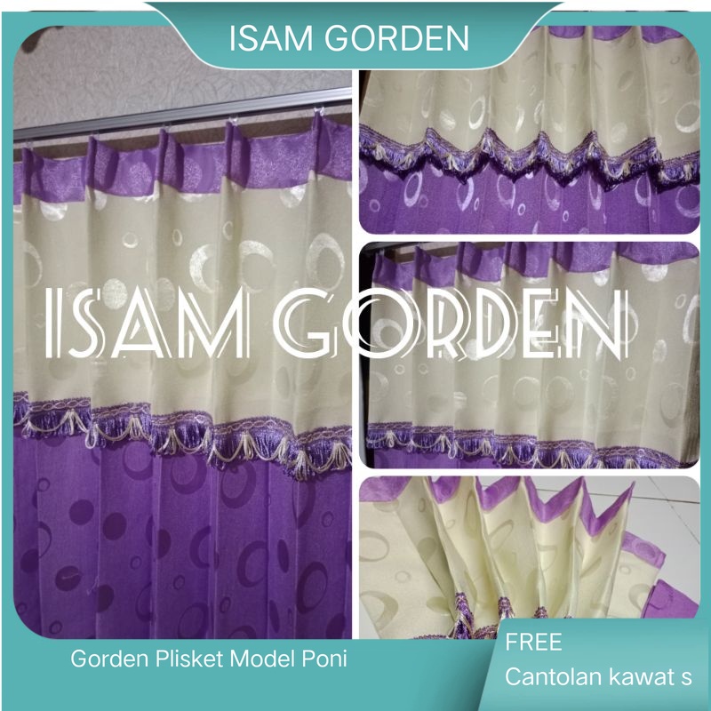 Gorden Pintu Gorden Jendela Gorden Plisket Model Poni L. 100xT.200 - Gorden Plisket Poni Nikita