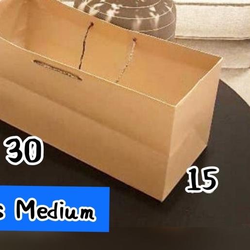 

Paper Bag Coklat Kraft Polos / Brownies Medium uk 30 x 15 x 15 cm