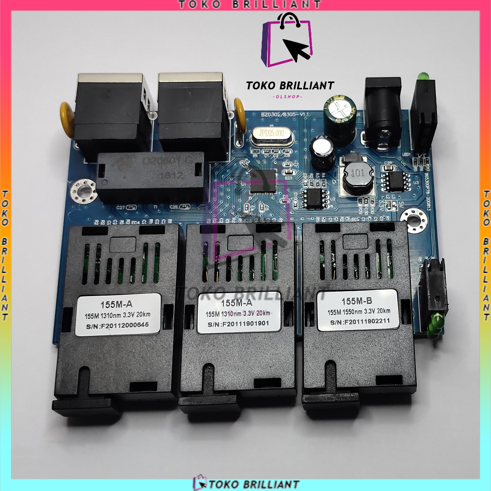 [BISA COD] Switch Ethernet Media Fiber Optik Mode Tunggal 3sc2rj-AAB-PCB ASLI