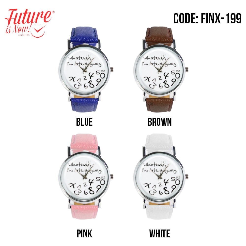 FINX-199 Jam tangan fashion wanita analog - leather strap - 4 pilihan warna