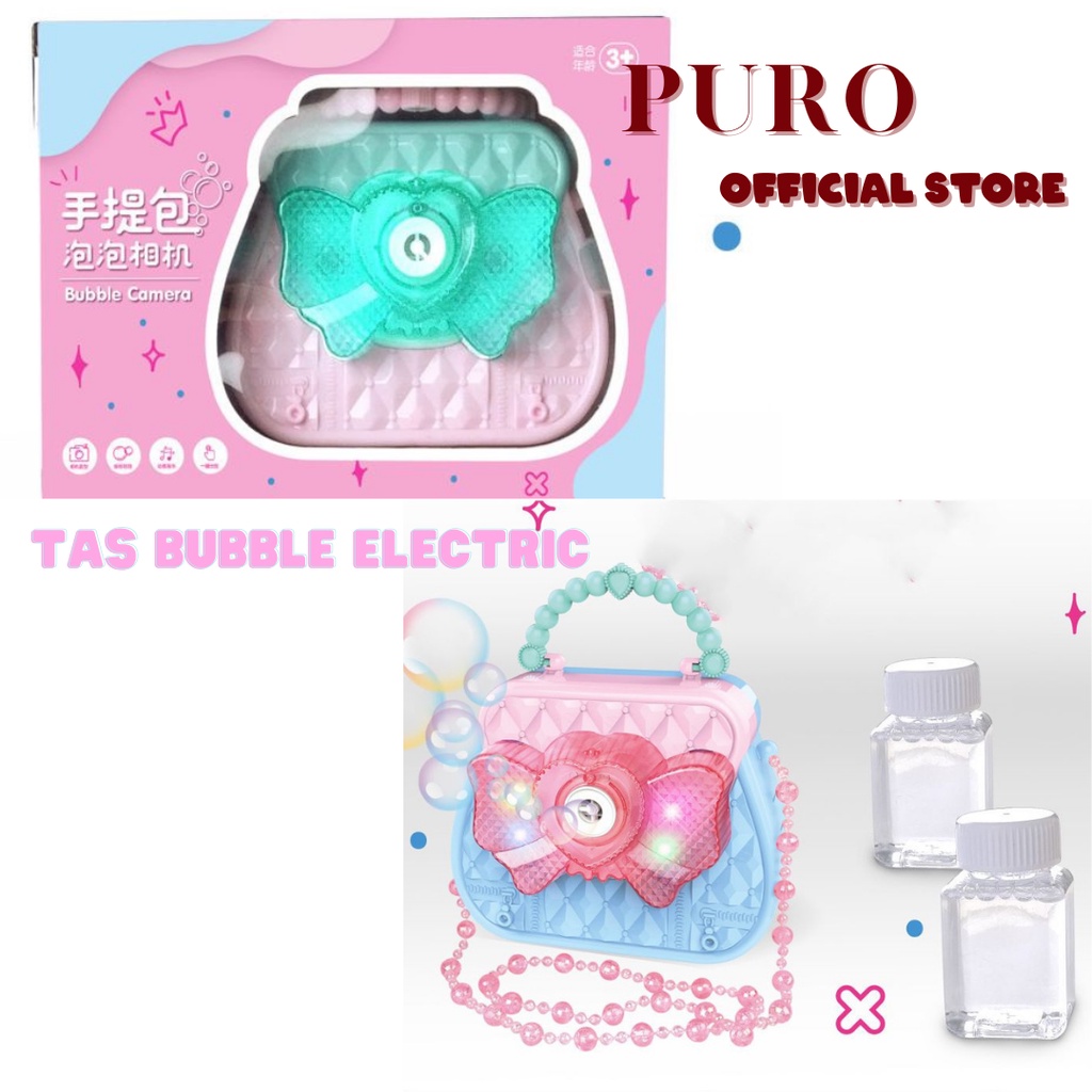 Tembakan Bubble Electric Modle Tas Lucu / Bubble Gun Electric Model Kekinian / Hand Bag Bubble Camera