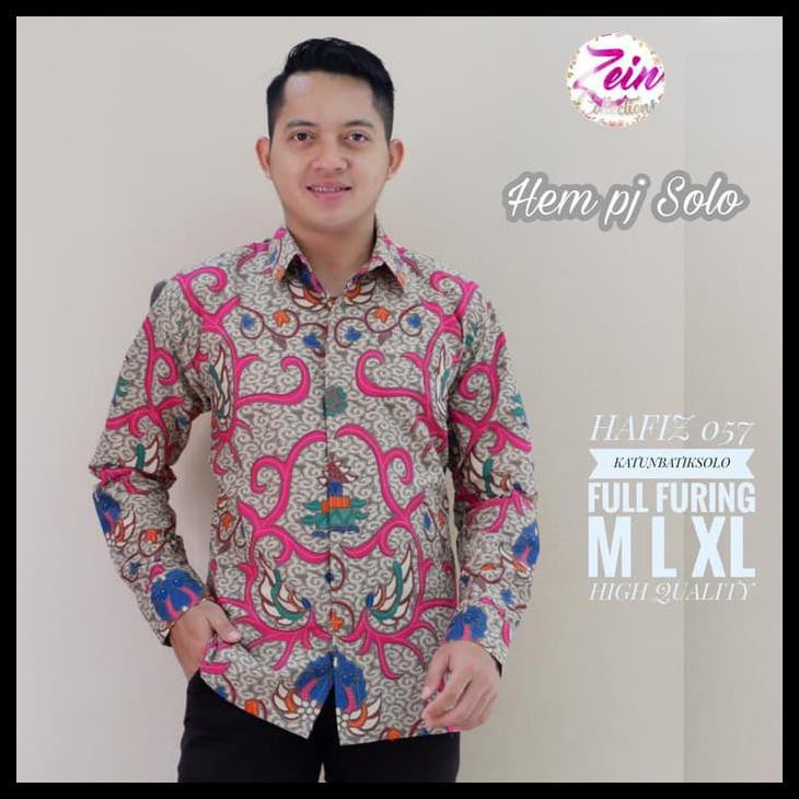 Batik Solo Kemeja Batik Pria Panjang Hafiz 057 Pink Zein 140.000