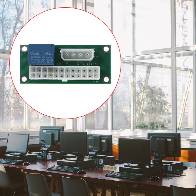 Btsg ATX 24Pin Ke 4Pin Molex Power Adapter Dual Power Supply Board Synchronous Start