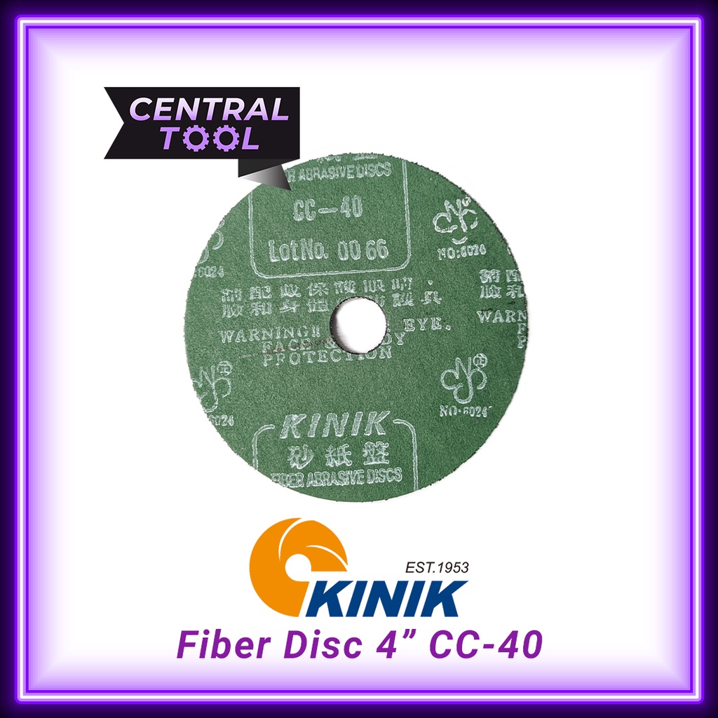 Amplas Fiber Disc 4" KINIK CC40 Fibre Abrasive Disc 4 Inch CC-40