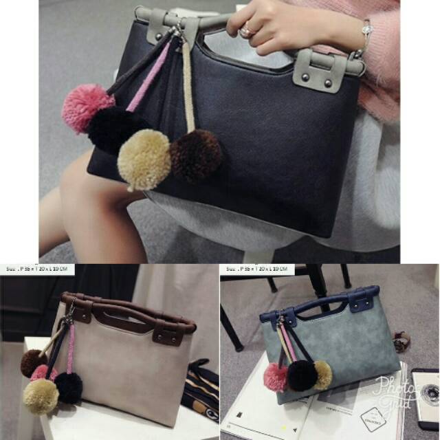 B2016- Tas Fashion Cantik Bonus Gantungan // BQ1383