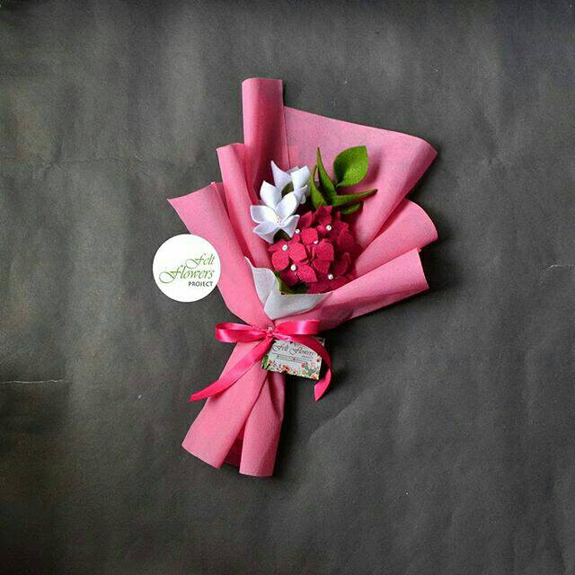 Buket Bunga Flanel Hydrangea & Fairy lily